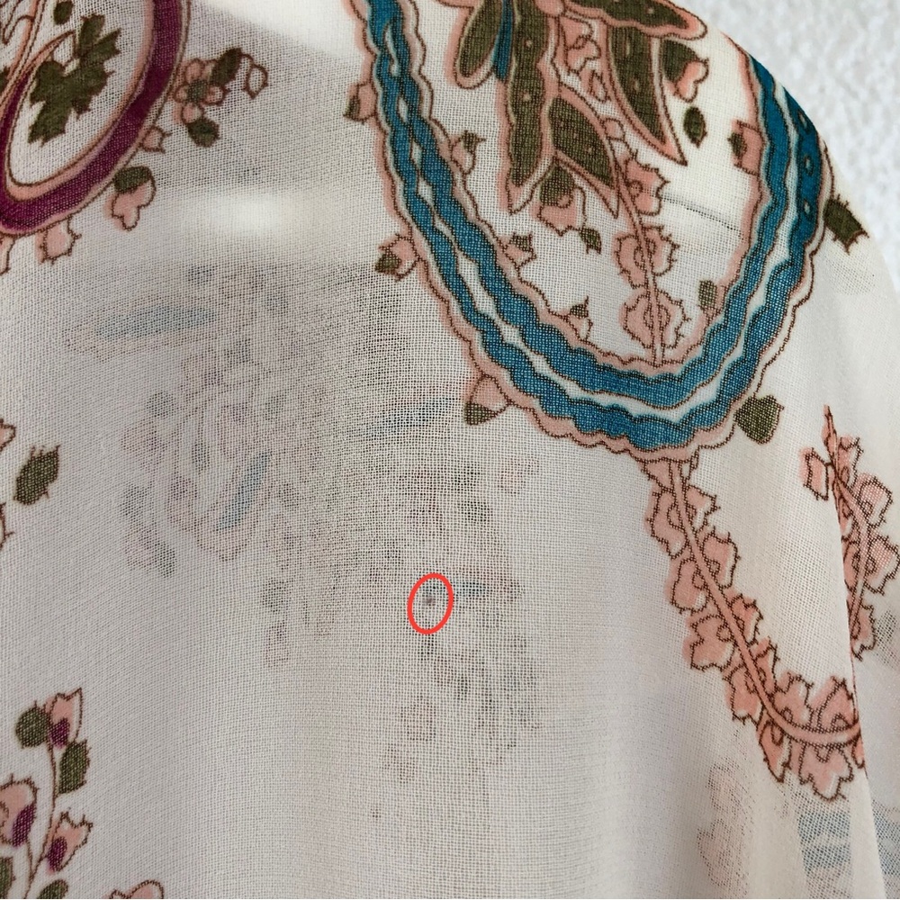 Soft Surroundings White / Colorful Floral Paisley Chiffon Kimono Top Size 3X - Picture 13 of 14